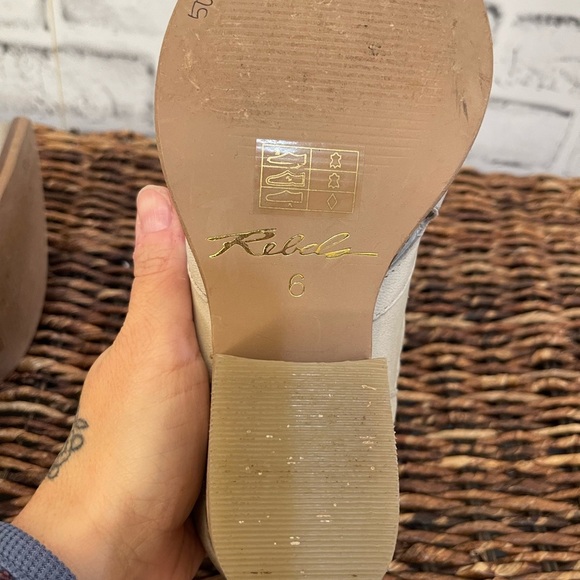 Women’s Rebels beige colored mesh leather style back zip western boots 6 - Picture 6 of 6